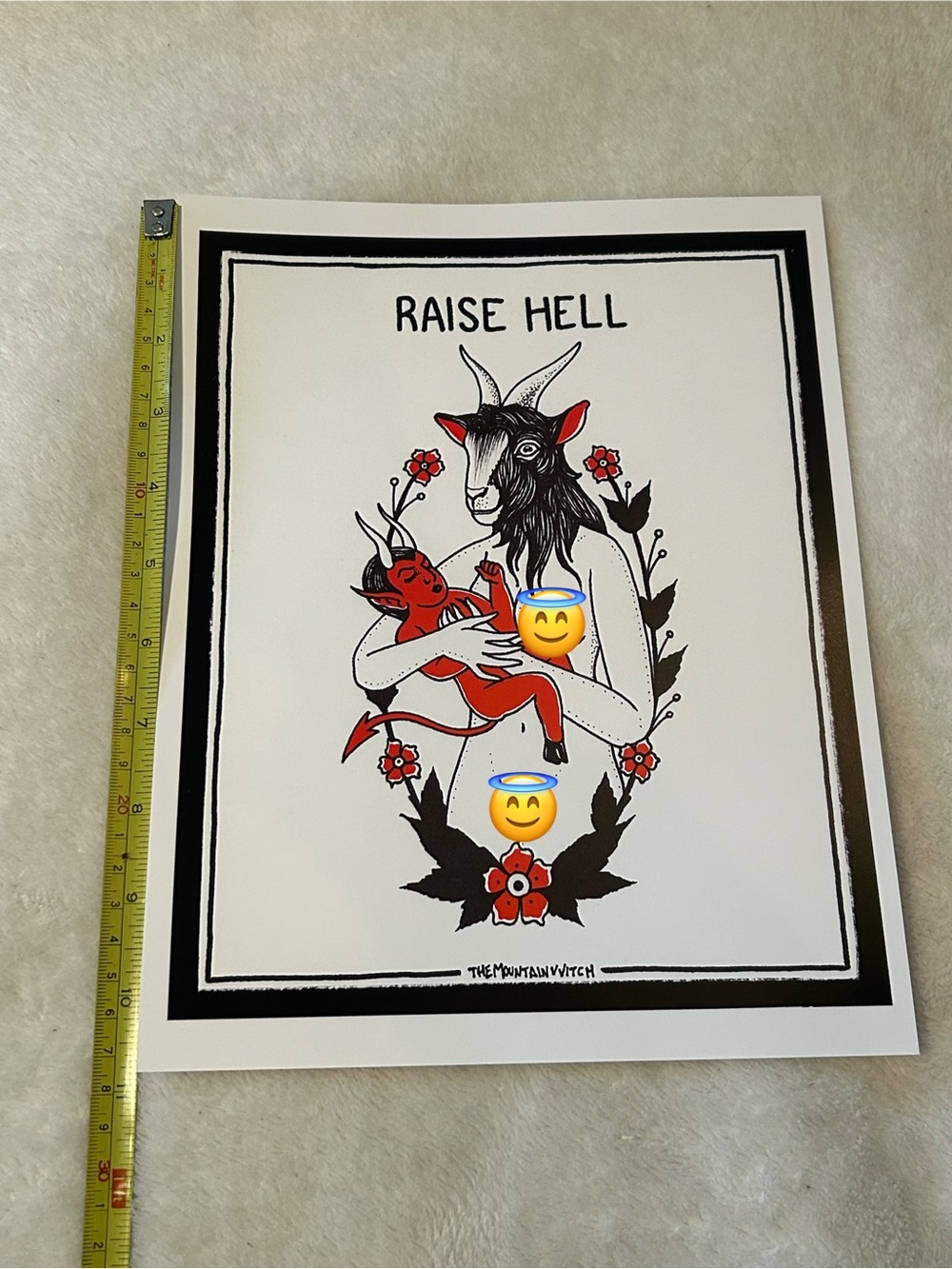 Print mountain vvitch bdsm Halloween witch spooky wall decor alt cult raise hell